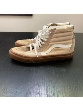 VANS High-Top Beige & White Unisex Sneakers - 9M/10.5W